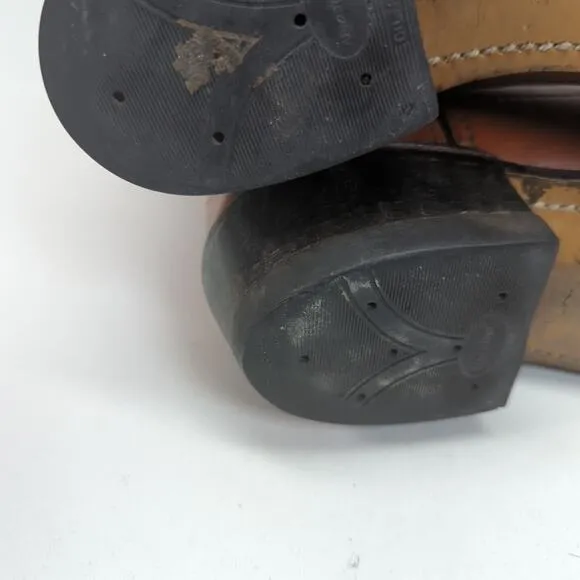 VTG Sears Roebuck BrownLeather Mens Size 8.5 D Western Campus Boots Weathered