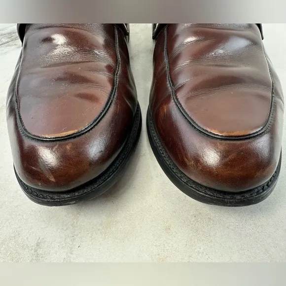 VTG Y2K Leather Classics Men's Brown Leather Slip On Loafers Dress Shoes, Sz 9.5