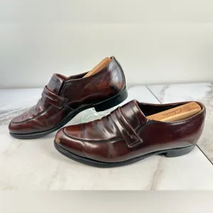 VTG Y2K Leather Classics Men's Brown Leather Slip On Loafers Dress Shoes, Sz 9.5