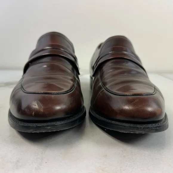 VTG Y2K Leather Classics Men's Brown Leather Slip On Loafers Dress Shoes, Sz 9.5