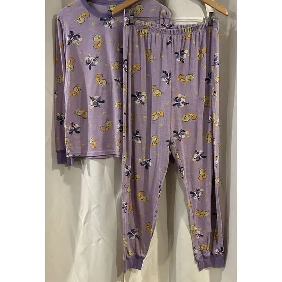 Warner Bros Vintage Tweety Bird Pajama‎ Set Size Large