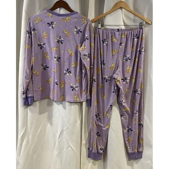 Warner Bros Vintage Tweety Bird Pajama‎ Set Size Large