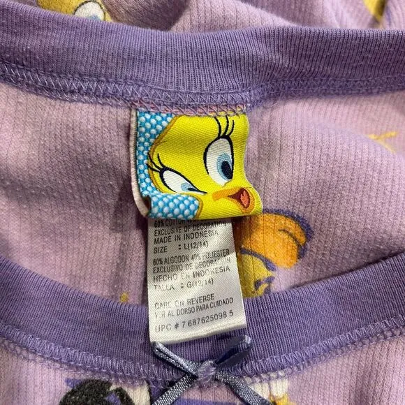 Warner Bros Vintage Tweety Bird Pajama‎ Set Size Large