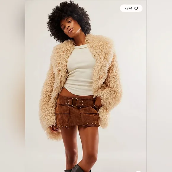 We The Free Micro Mini Suede Skort