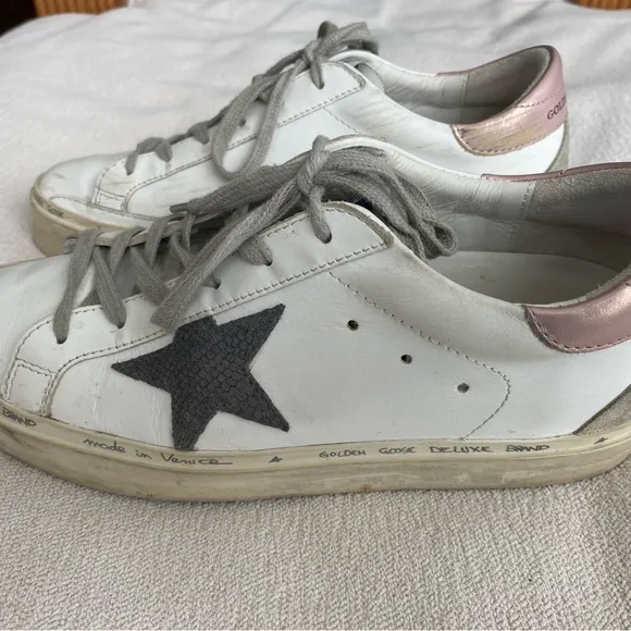 White and Gray Star Golden Goose Sneakers