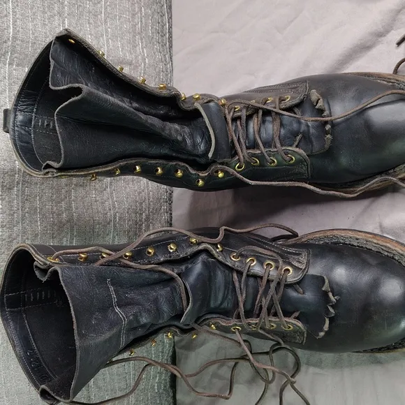 White's Smokejumper Boots Size 9.5 Black Leather Wildland Firefighting Western
