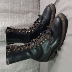 White's Smokejumper Boots Size 9.5 Black Leather Wildland Firefighting Western