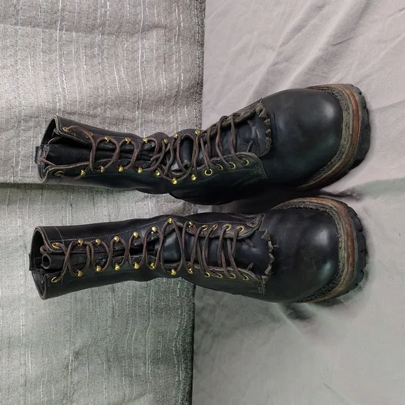 White's Smokejumper Boots Size 9.5 Black Leather Wildland Firefighting Western