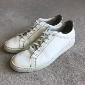 Woman by Common Projects Original Achilles White Leather Lace Up Sneakers