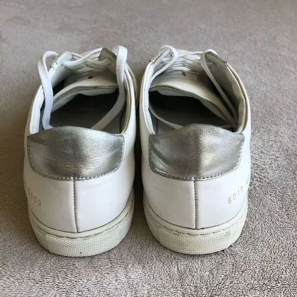 Woman by Common Projects Original Achilles White Leather Lace Up Sneakers