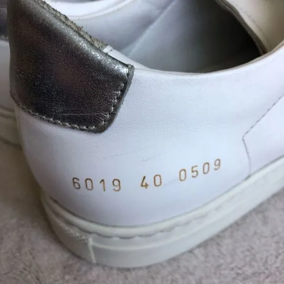 Woman by Common Projects Original Achilles White Leather Lace Up Sneakers