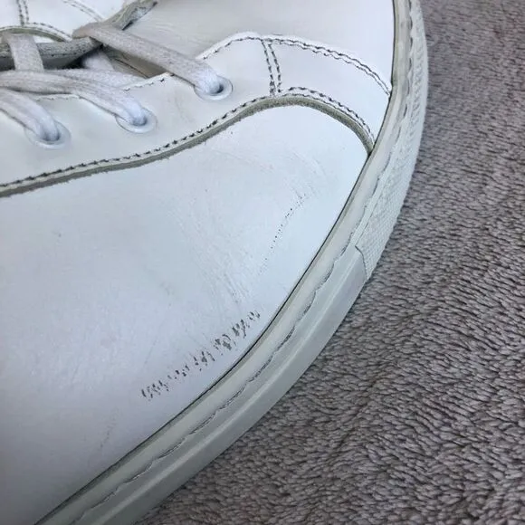 Woman by Common Projects Original Achilles White Leather Lace Up Sneakers