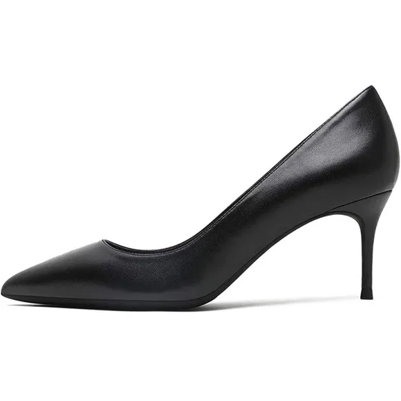 Women Fashion Pointed Toe Slip On Comfort Basic Kitten Heel Pumps Shoes Size: 9