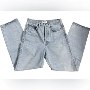 Women’s Agolde High Rise 90s Style Straight Light Wash Blue Jeans Size 26