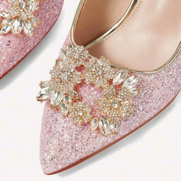 Women's Fashion Elegant Crystal Decor High Heel Pumps