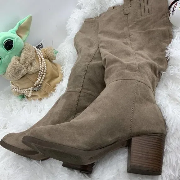 Womens Old Navy Faux Suede Slouch Boot's Tan 9
