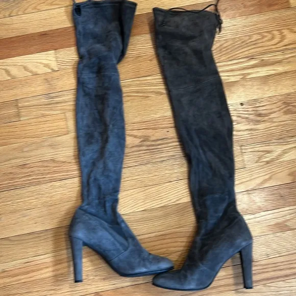 Women's Over-the-Knee Black Suede Boots