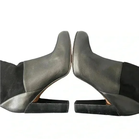 Women's Rachel Zoe mob wife Black leather Mid-Calf boots Size 9