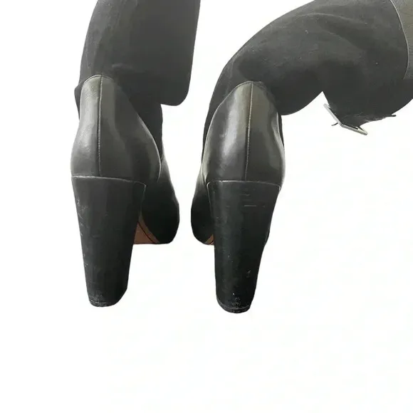 Women's Rachel Zoe mob wife Black leather Mid-Calf boots Size 9