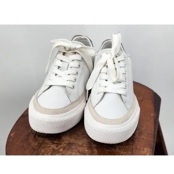 Women's‎ Rag &amp; Bone White RB Army Low Leather Sneakers Size 37 US Size 7