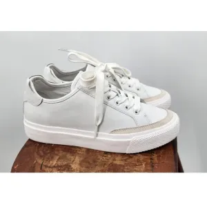 Women's‎ Rag &amp; Bone White RB Army Low Leather Sneakers Size 37 US Size 7