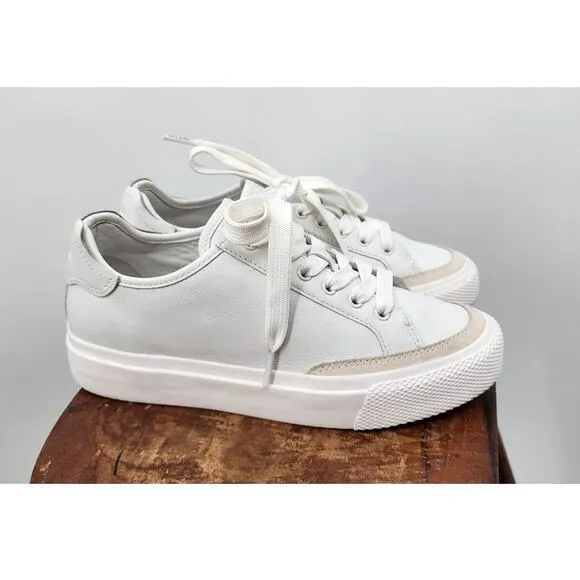 Women's‎ Rag &amp; Bone White RB Army Low Leather Sneakers Size 37 US Size 7