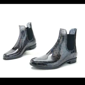 Womens sam eldeman Sz 10 Waterproof Leopard print brown black boots