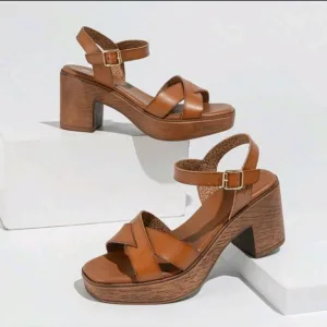 Women's Summer Fashion Square Toe Platform Slip-On Sandals With Thick Comfy