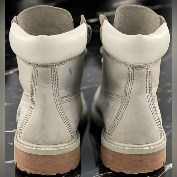 Women's Timberland® Premium 6-Inch Gray/White Leather Waterproof Size 6