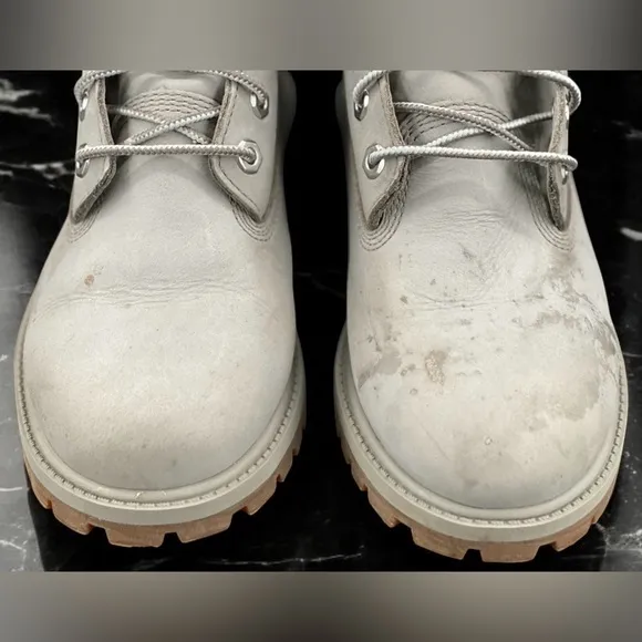 Women's Timberland® Premium 6-Inch Gray/White Leather Waterproof Size 6