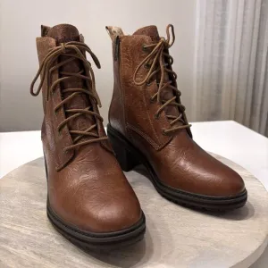 Women's Timberland Sienna High Embossed Brown Leather Waterproof Boots US Size 8