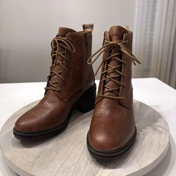 Women's Timberland Sienna High Embossed Brown Leather Waterproof Boots US Size 8