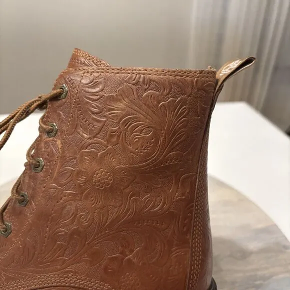 Women's Timberland Sienna High Embossed Brown Leather Waterproof Boots US Size 8