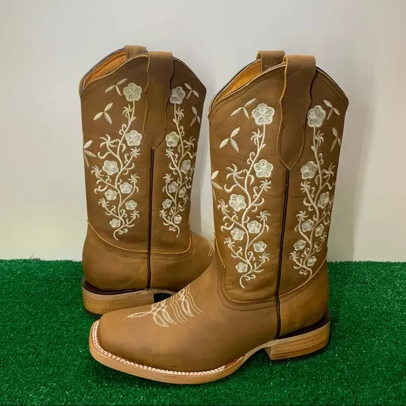 WOMEN'S WESTERN RODEO COWGIRL BOOTS GENUINE LEATHER LADIES BOTA VAQUERA MUJER