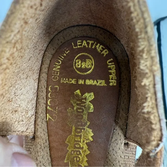 Woodbridge made in Brazil vintage genuine leather upper woven loafer 8.5 B