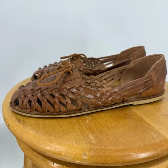 Woodbridge made in Brazil vintage genuine leather upper woven loafer 8.5 B