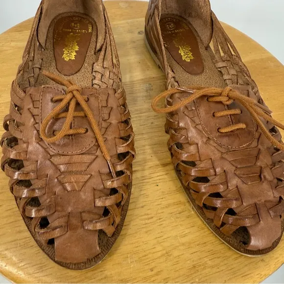 Woodbridge made in Brazil vintage genuine leather upper woven loafer 8.5 B