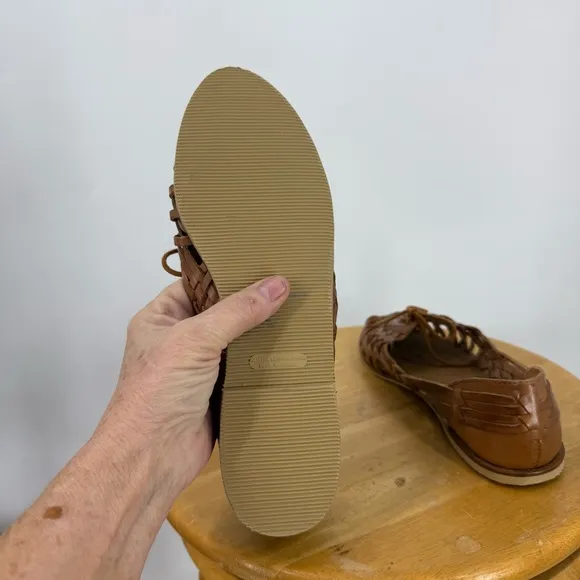 Woodbridge made in Brazil vintage genuine leather upper woven loafer 8.5 B