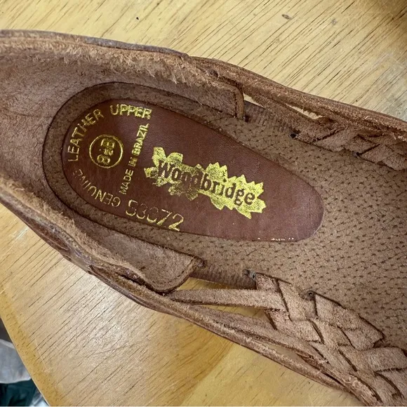 Woodbridge made in Brazil vintage genuine leather upper woven loafer 8.5 B