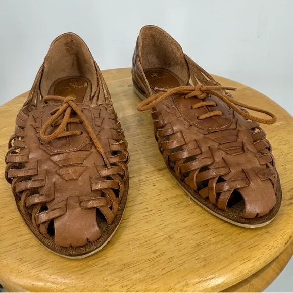 Woodbridge made in Brazil vintage genuine leather upper woven loafer 8.5 B