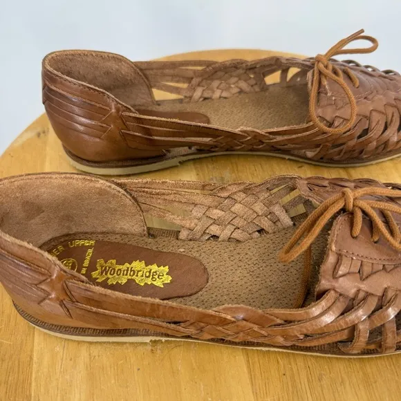 Woodbridge made in Brazil vintage genuine leather upper woven loafer 8.5 B