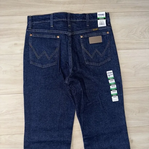 Wrangler Jeans Mens 32x32 Slim Fit Cowboy Cut Rodeo Blue Denim Jeans Western New