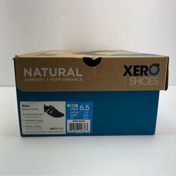 Xeroshoes-Men's Prio Running and Fitness Lightweight Shoes-Black/White. Size:6.5