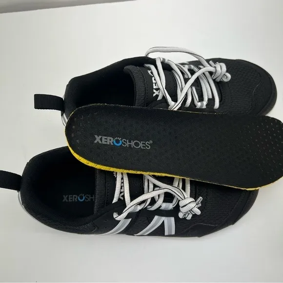 Xeroshoes-Men's Prio Running and Fitness Lightweight Shoes-Black/White. Size:6.5
