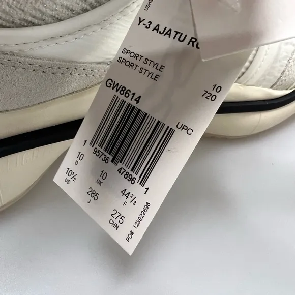 Y-3 Adidas Ajatu Run Sneakers White Grey Men’s 10.5 $350