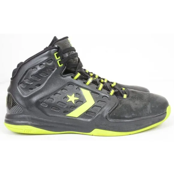 Y2K Converse Leather Shoes Mid Green Black Contain Technology Sz 11.5