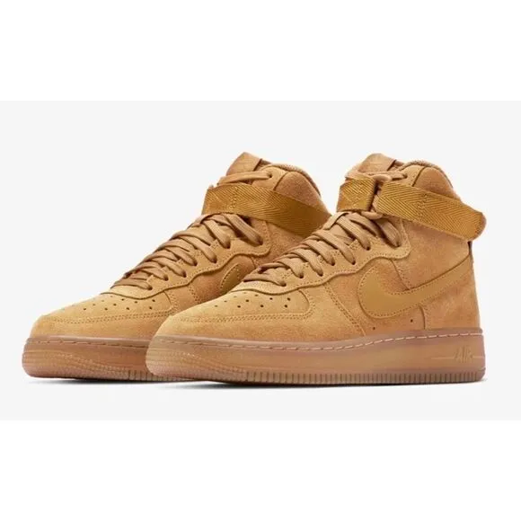 Youth Nike Air Force 1 High LV8 3 (GS) Shoe Size 5Y Wheat Gum Brown CK0262-700