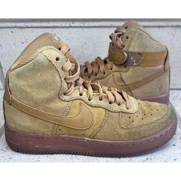 Youth Nike Air Force 1 High LV8 3 (GS) Shoe Size 5Y Wheat Gum Brown CK0262-700