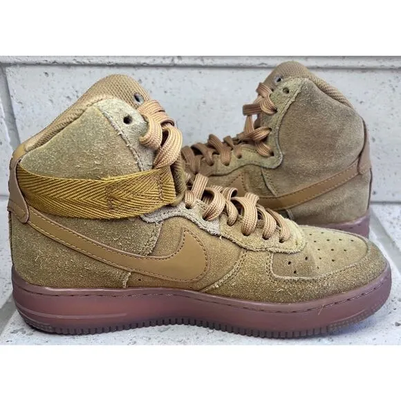 Youth Nike Air Force 1 High LV8 3 (GS) Shoe Size 5Y Wheat Gum Brown CK0262-700