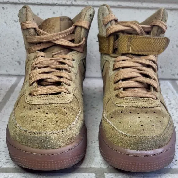 Youth Nike Air Force 1 High LV8 3 (GS) Shoe Size 5Y Wheat Gum Brown CK0262-700